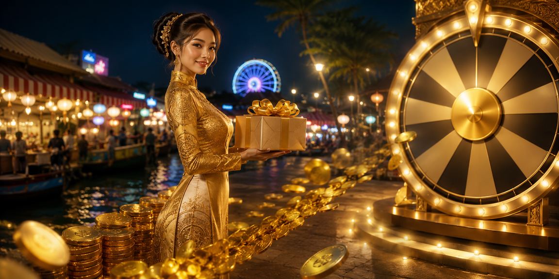 Người mặc áo dài tham gia lễ hội bốc thăm may mắn tại Phú Quốc